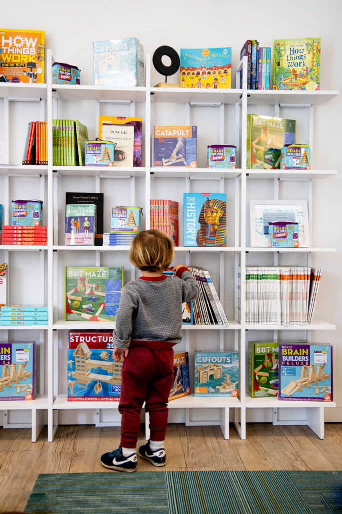 Boy and Bookcase