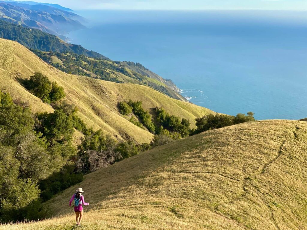 Runner on a Grass Hillside