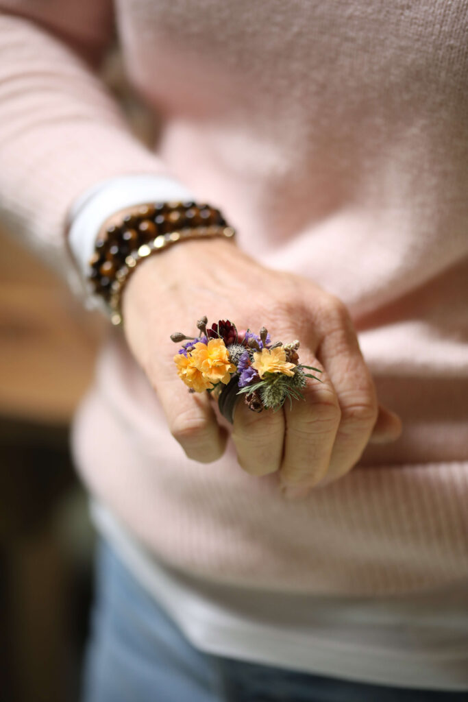 Real flower ring